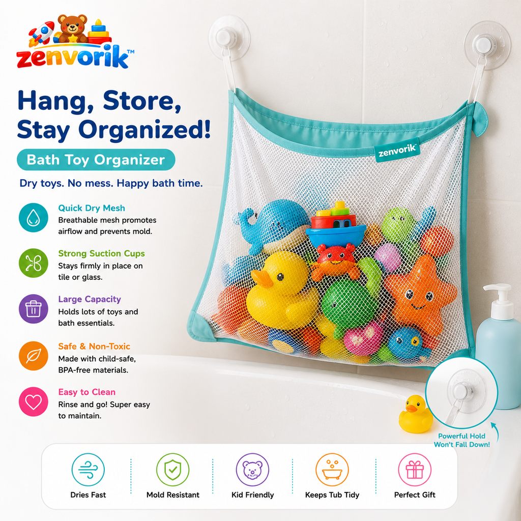 Zenvorik™ SplashKeep Bath Toy Hammock