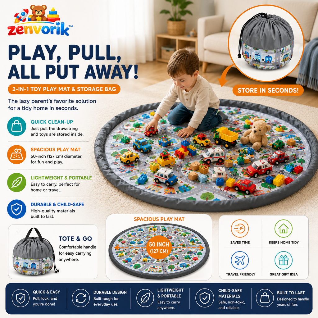 Zenvorik™ SnapNest Play & Store Mat