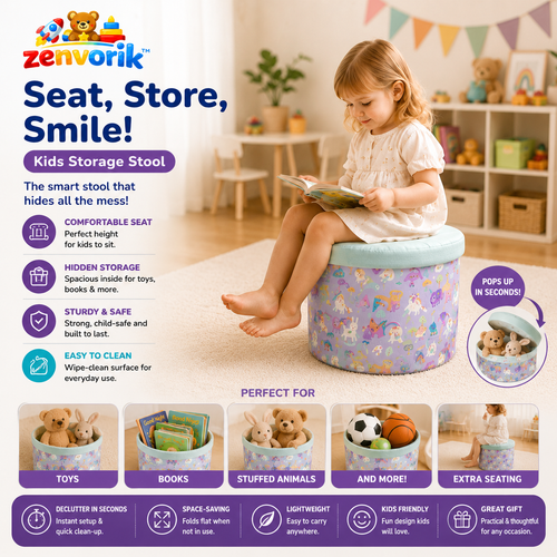 Zenvorik™ HideAway Kids Storage Ottoman